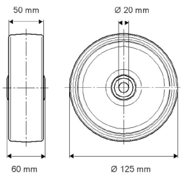Roue 125 mm vue 2