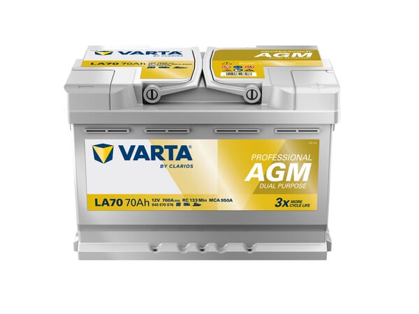 Batterie 12V 70Ah 760A LA70 VARTA Professional Dual Purpose AGM · réf. 840070076