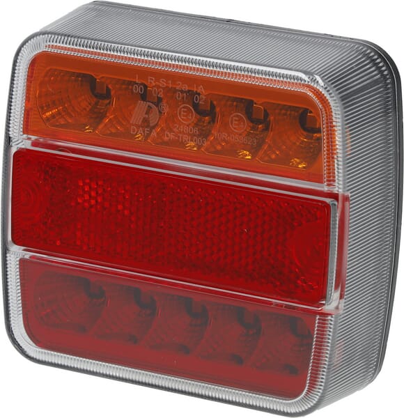 Feu arrière LED, carré, 12/24V, 100x40x100mm — réf. LA45143KR