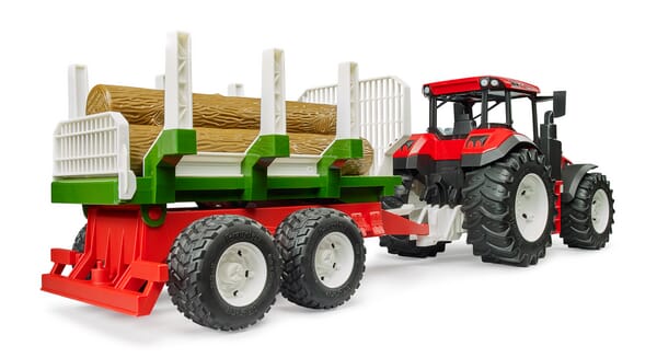 Tracteur avec remorque forestière vue 4