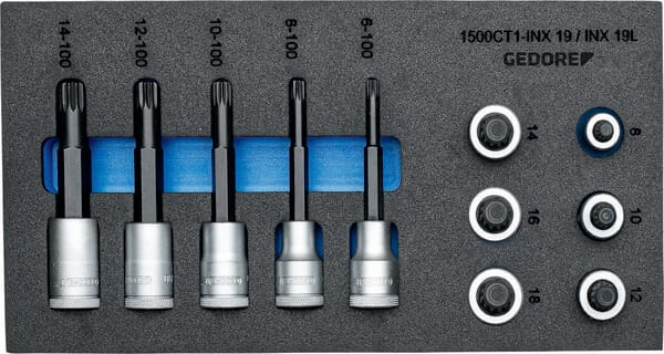 Sada nástrčných šroubovákových bitů 1/2" v 1/3 CT modulu