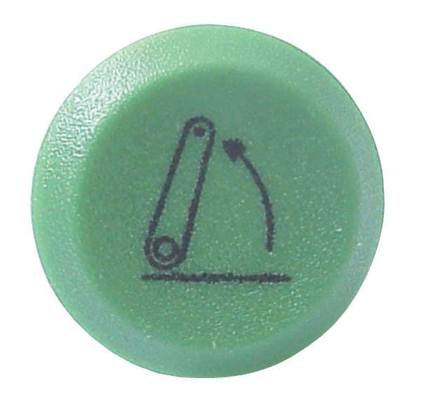 Interrupteur poussoir, relevage, rond, vert vue 2