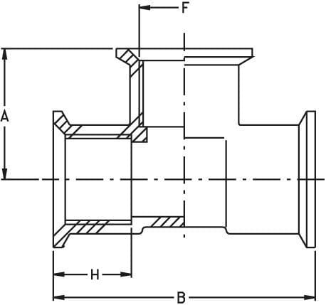 Pièce en T 3 x 1/2" F vue 2