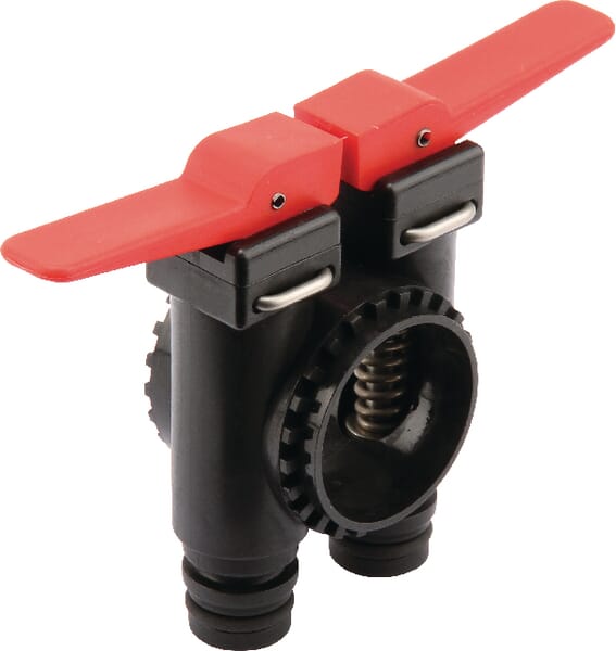 Robinet double rouge Rau · réf. RG00034622