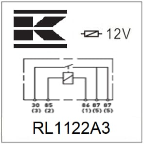 Mini relais 12V, double contact à fermeture, 2x20A, avec support vue 3
