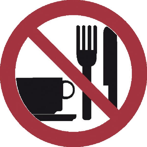 Essen und Trinken verboten Symbol Schild 