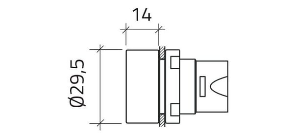 Bouton poussoir lumineux vert vue 3