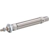 SA round cylinders DIN ISO 6432 pushing action, outer thread and magnet - bore Ø8mm
