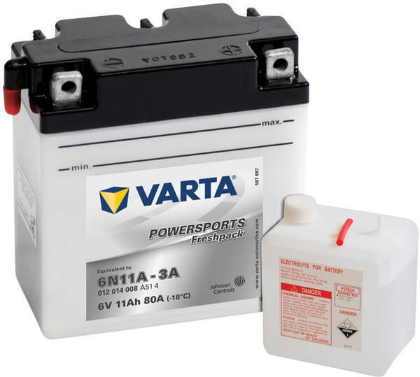 Batterie 6V 11Ah 80A Sports motorisés Freshpack VARTA · réf. 011014008I314PS