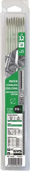 25 élect. inox (316l) - ø 3.2 · réf. 081482GYS
