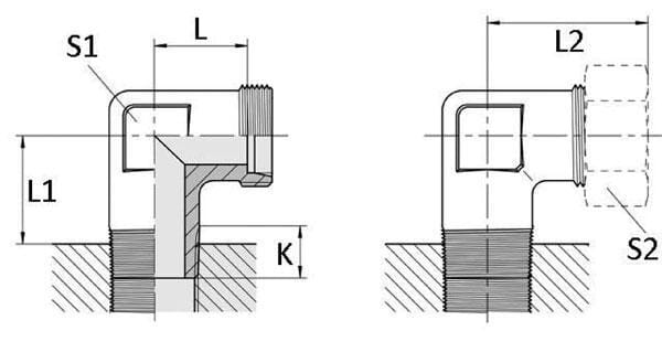 Coude mâle 8L-1/4 NPT vue 2
