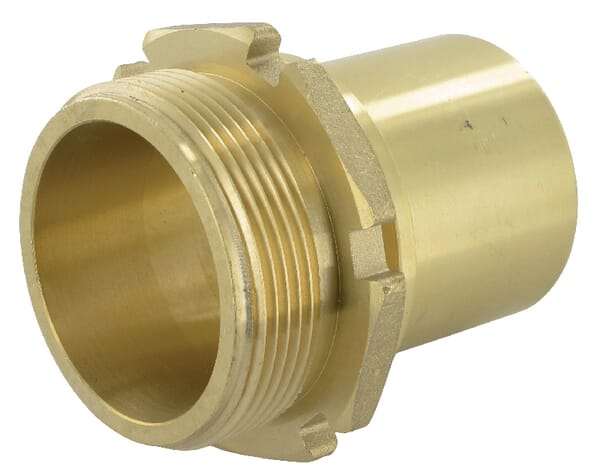 Hrdlo hadice pro cisternové vozy s vnějším závitem a hladkým nátrubkem pro miskovou přípojku