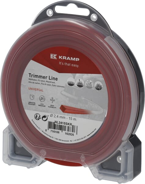 Fil de coupe Ø 2.4mm 15m carré rouge Kramp — réf. NL2415SKR