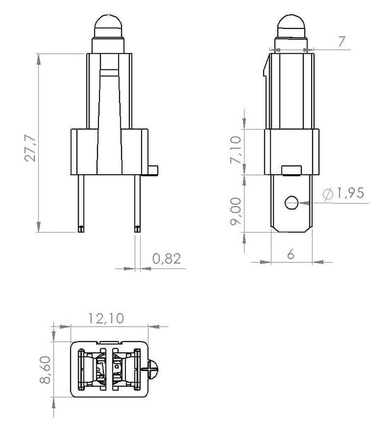 Ampoule et douille 12V vue 2