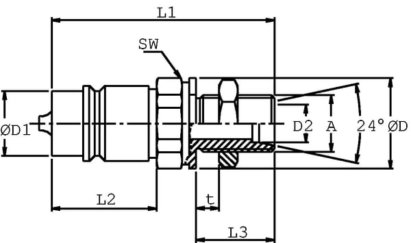 Douille 3/4-M26x1,5-18L vue 2