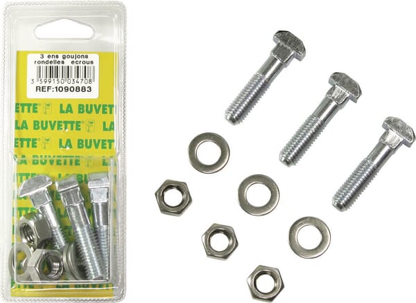 3 ensembles, boulon+rondelle+écrou · réf. BU1090883