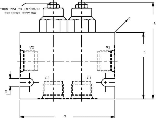 Valve de contrebalancement CB10HV3A1E2 3/8" 80-230 vue 3