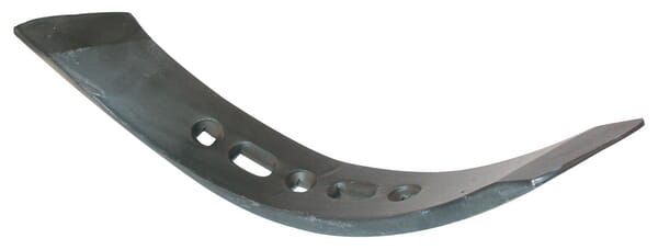 Pointe de cultivateur 450x70x15mm, réversible trempée à gauche, incurvée, 5 trous, convient pour Väderstad — réf. 201387KR