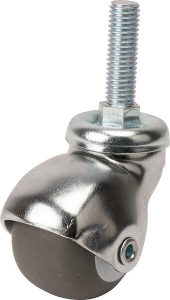 Roue pivotante, roue en caoutchouc : Ø40x35mm, tige filetée en acier, Charge : 35kg · réf. WH1320402L
