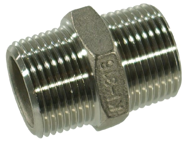 Tvarovka č.280 - Vsuvka - 2x Vnější závit -Nerezová ocel 316