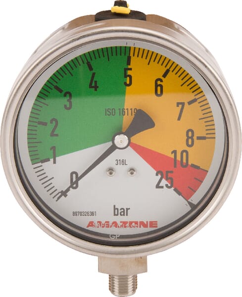 Manomètre NG100 0-8/25 bar · réf. GD086