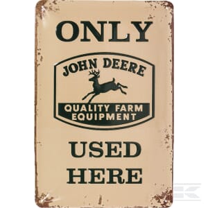 Bord John Deere Used Here Oud Logo Kramp
