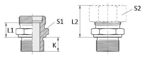 Raccord 6L - 1/4 BSP vue 2