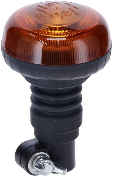 Gyrophare LED, profil bas, 15W, 12-24V, ambre, montage sur poteau flexible, Ø 86mm x138mm — réf. LA20092