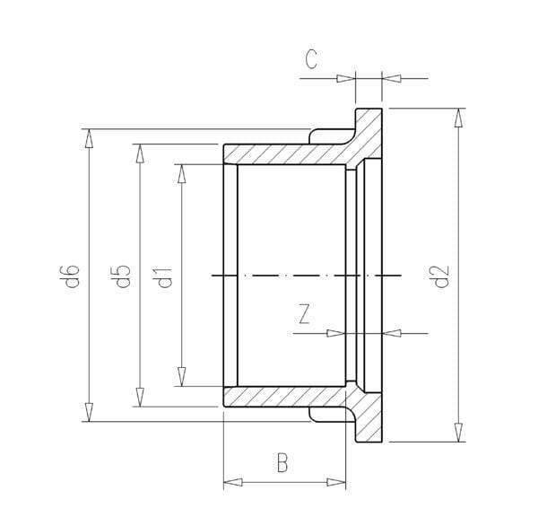 Douille à collet en PVC 63mm vue 2