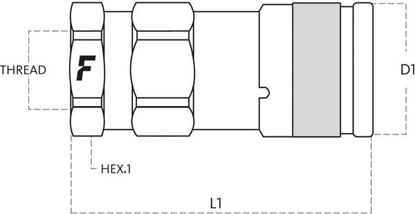 Coupleur femelle 3/8-1/2 viton vue 3