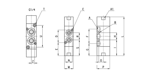 Distributeur 5/2, bistable vue 3