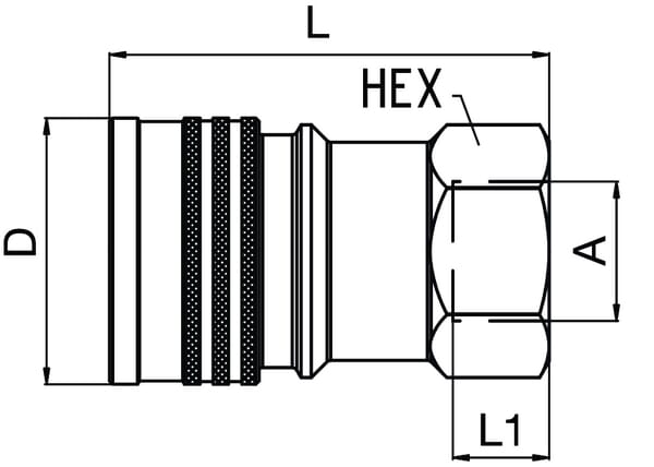 Coupl. f. 3/8 " ISO B surcharge vue 3
