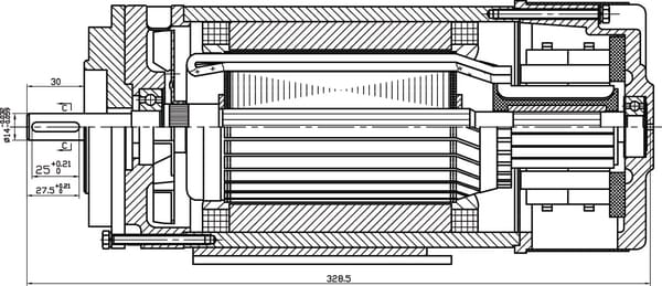Moteur MPP DC 24VDC 3000W B14A vue 4