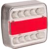 Rear light LED, 1W, square, 12V, 106x100x98mm, 5-pin, 18 LED's, gopart