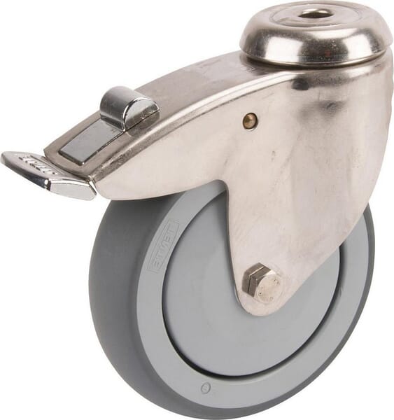 Roues pivotantes en acier inoxydable avec fixation par boulon 100 mm · réf. 7477PJC100P3011