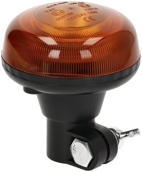 Gyrophare LED, profil bas, 15W, 12-24V, ambre, pôle din, Ø 86mm x97mm — réf. LA20093