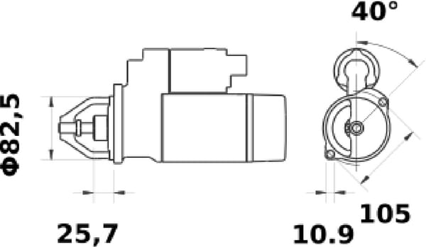 Démarreur 12 V 3,2 kW vue 2