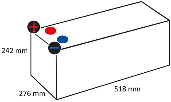 Käynnistysakku Varta 12V 240Ah 1200A - Auton Akut ja Ajoneuvoakut - 930240120 - 7