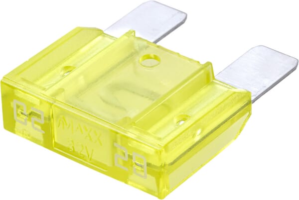 Fusible lame maxi 32V 20A longueur 34,3mm jaune pack 10x iMaXX · réf. SI20190