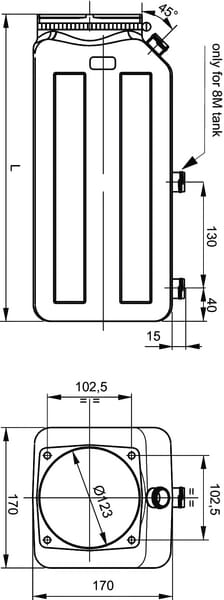 Réservoir MPP 8 ltr. plastique vue 2