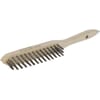 Steel wire brush with wooden handle