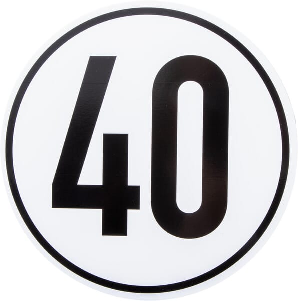 Plaque 40 km type allemand — réf. BL40