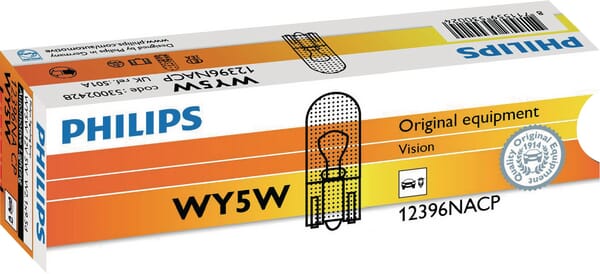 Ampoule conventionnelle WY5W 12V 5W W2.1x9.5d Philips · réf. GL12396