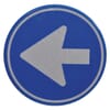 Verkeersbord rond blauw met witte pijl