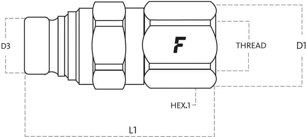 Coupleur femelle 3/8-1/2 viton vue 4