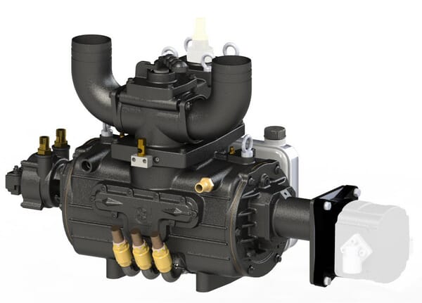 Pompe à vide à entraînement hydraulique 15270 l/min avec lubrification automatique et ballast Battioni Pagani — réf. KPSB550HRA100