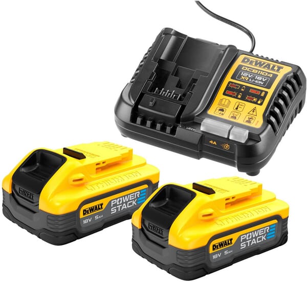 Pack 2 batteries Powerstack XR 18V 5Ah Li-Ion + charger · réf. DCB1104H2