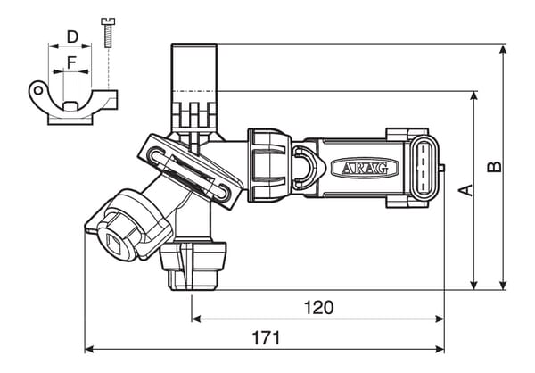 Porte-buses 3 sorties 1/2" Seletron vue 3