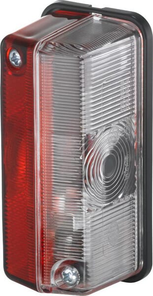 Feu de position rectangulaire, 24V, rouge/blanc, à boulonner, Hella — réf. 2XS005020001