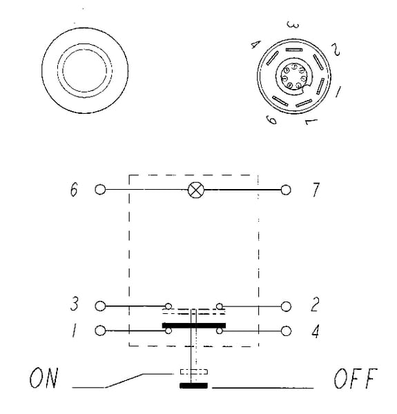 Interrupteur poussoir, round, vert vue 6
